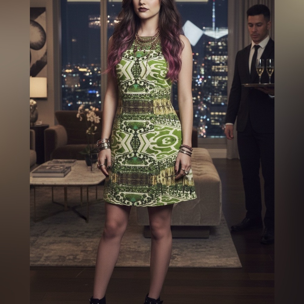 Alice + Olivia "Carrie" PLL FEATURED Boatneck Structured Dress